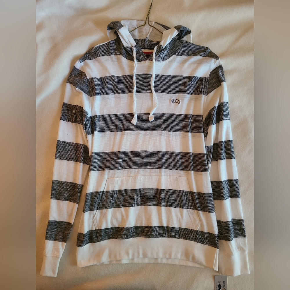 American Rag Varsity Knit Long Sleev Shirt with Hood Men's size Small
